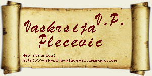 Vaskrsija Plećević vizit kartica